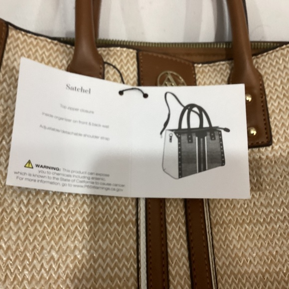 Brown and Beige Hand Bag with Shoulder Strap - Picture 8 of 8